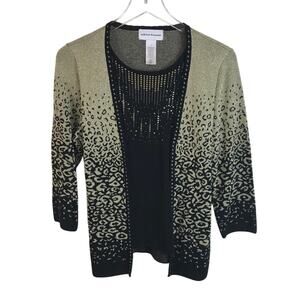Alfred Dunner Layered-Look Cardigan Size Small